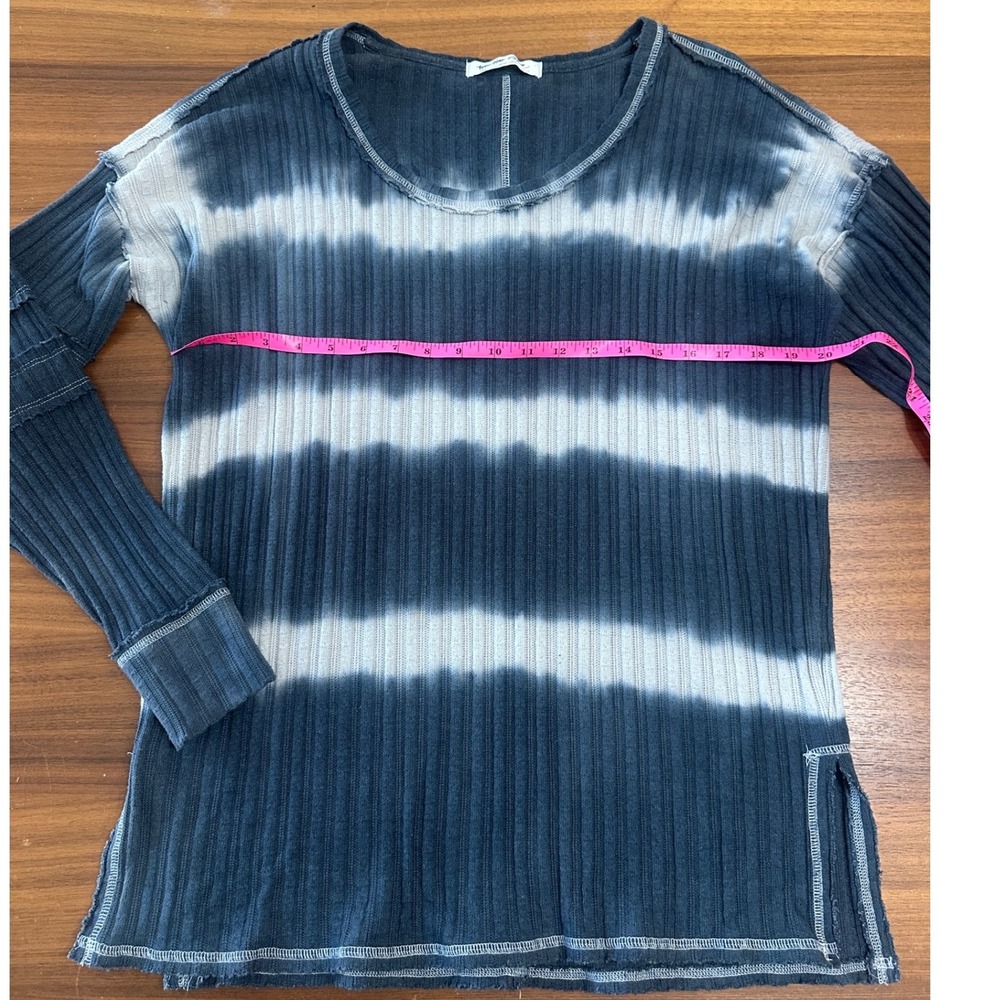 Free People We The Free Ribbed Knit Oversized Small Gray Tie Dye Long Sleeve Top - Picture 4 of 11